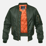 Men's Quilted Lined Zip-Up Classic Bomber Jacket