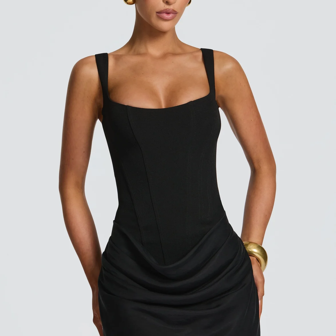 Women's Mini Dress with Draped Skirt