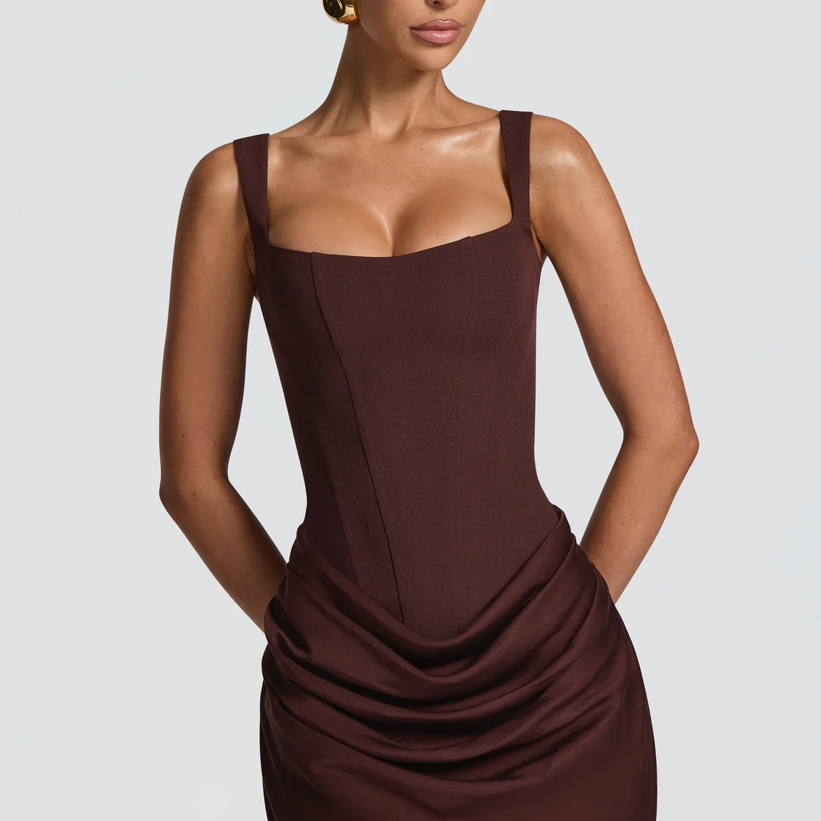 Women's Mini Dress with Draped Skirt
