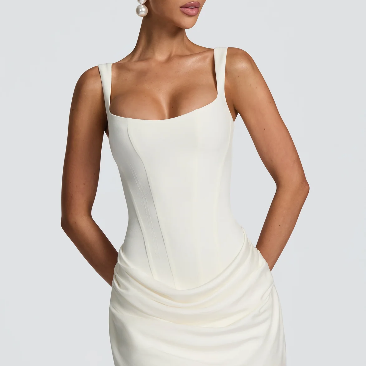Women's Mini Dress with Draped Skirt