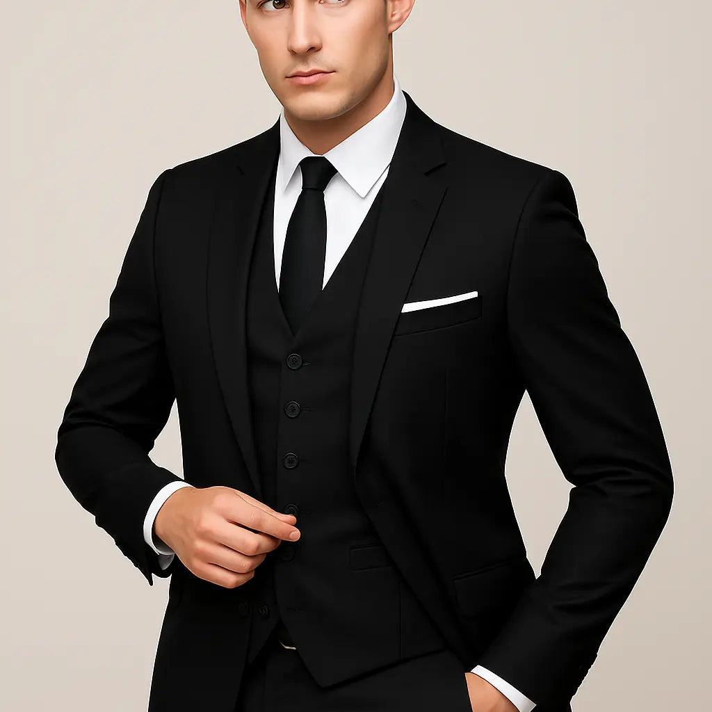 Men's Navy Slim Fit Two Piece Set