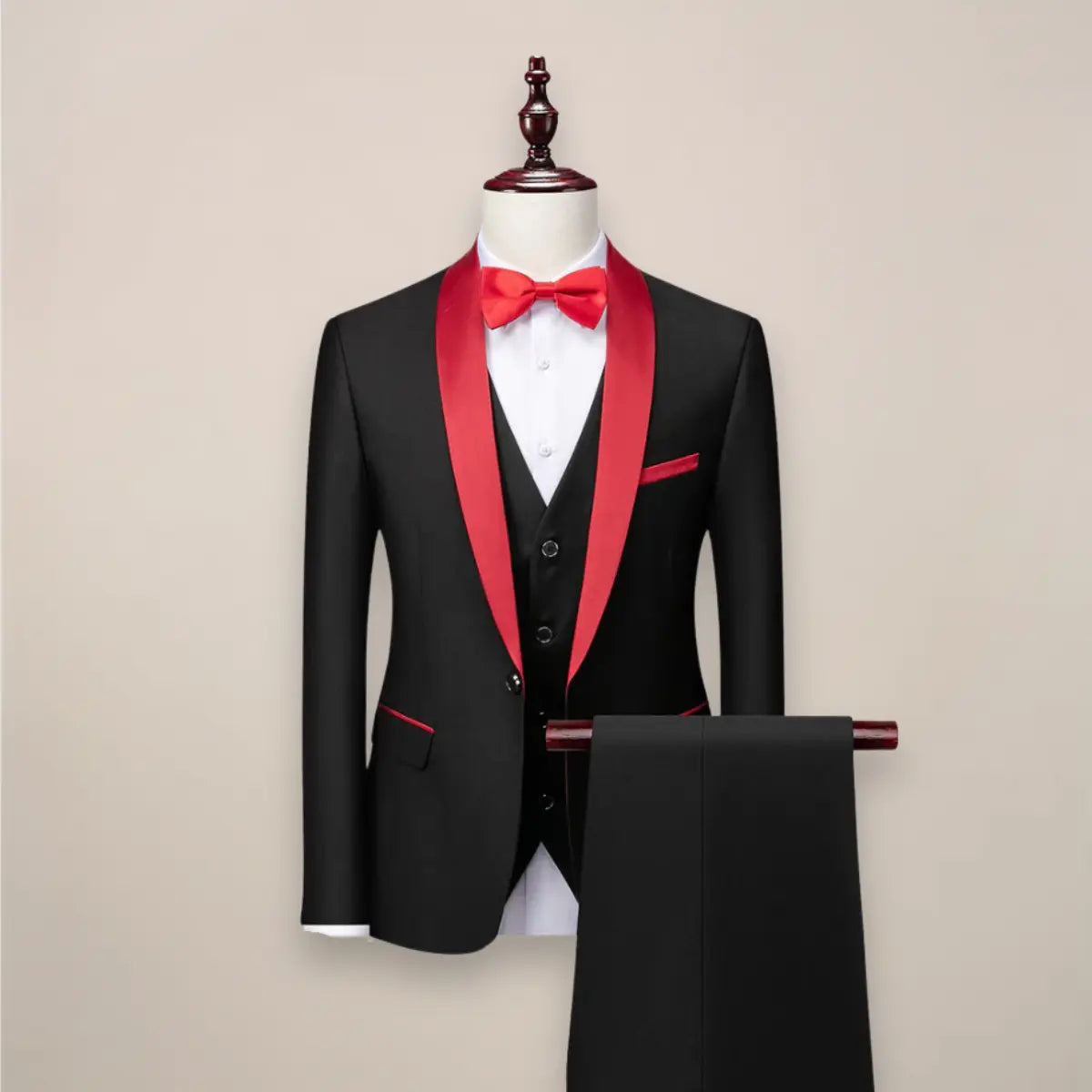 Men's Black Slim Fit Two Piece Set