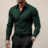 Men's Long-Sleeve Shirt – Timeless Notched Collar with Versatile Smart Design