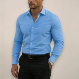 Men's Long-Sleeve Shirt – Timeless Notched Collar with Versatile Smart Design