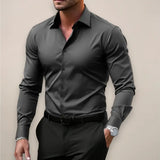 Men's Long-Sleeve Shirt – Timeless Notched Collar with Versatile Smart Design