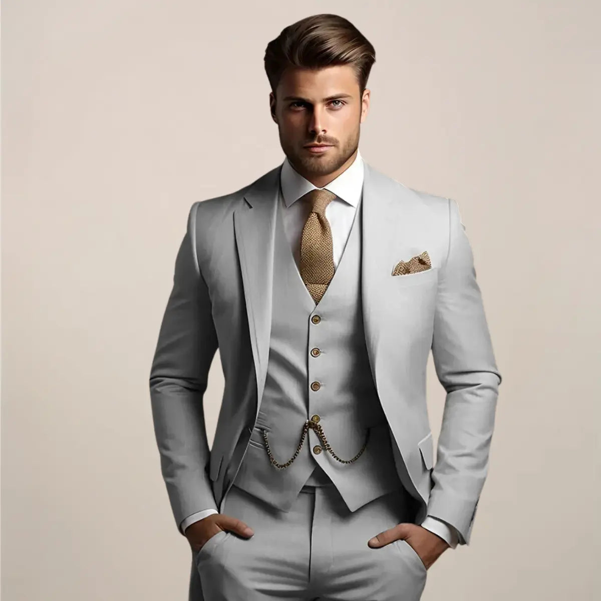 Men’s Slim Fit 3‑Piece Suit – Wedding Tuxedo