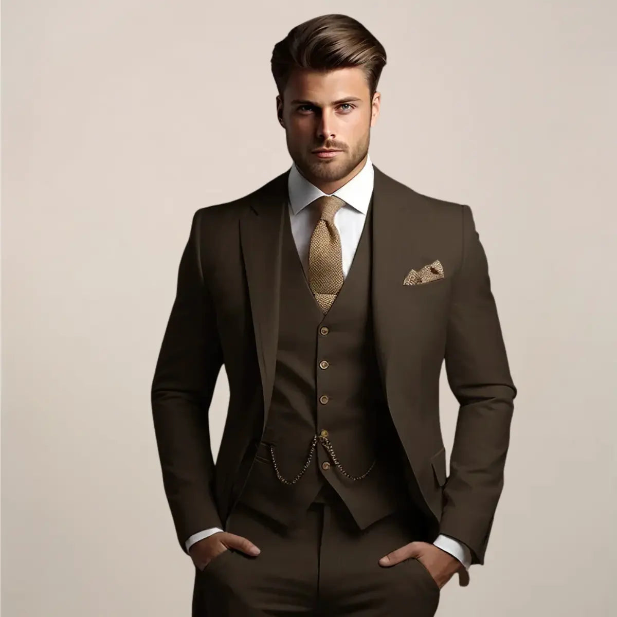 Men’s Slim Fit 3‑Piece Suit – Wedding Tuxedo
