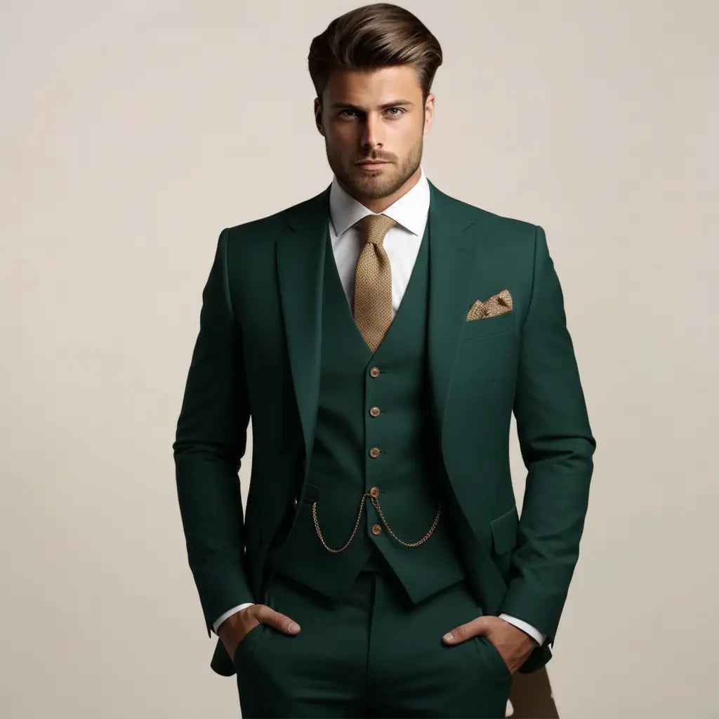 Men’s Slim Fit 3‑Piece Suit – Wedding Tuxedo