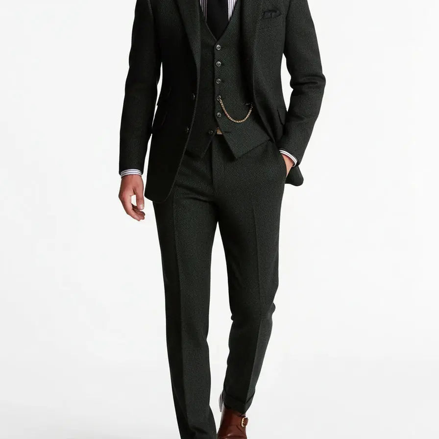 Men's Brown Tweed Two Piece Set