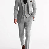Men's Brown Tweed Two Piece Set