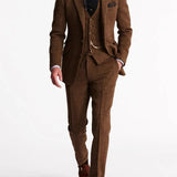 Men's Brown Tweed Two Piece Set