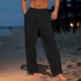 Men's Lightweight White Relaxed Fit Drawstring Trousers