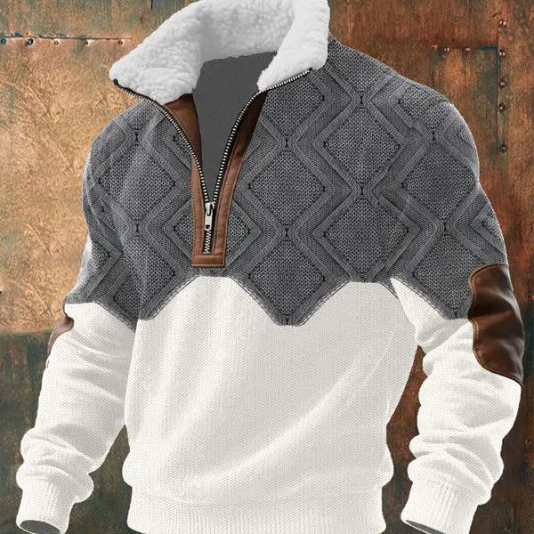 Men's Sherpa Collar Quarter Zip Sweater