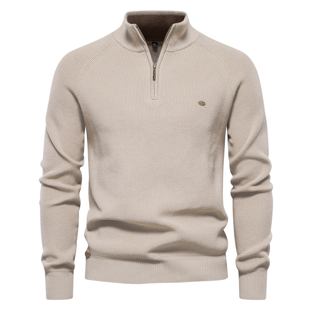 Men's Quarter Zip Knit Sweater