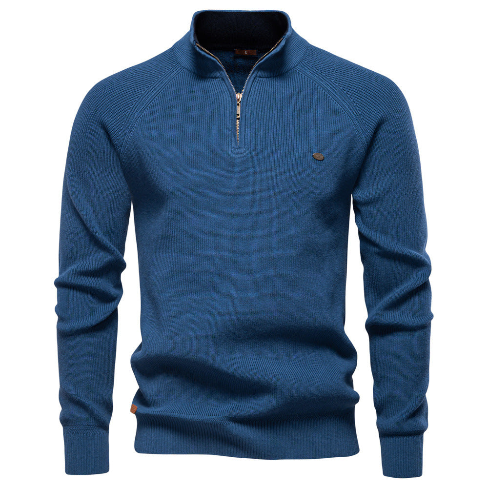 Men's Quarter Zip Knit Sweater