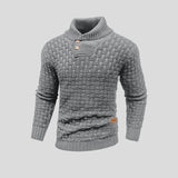 Men's High-Neck Cotton Bamboo Blend Knit Sweater