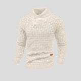 Men's High-Neck Cotton Bamboo Blend Knit Sweater