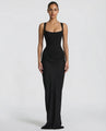 Women's Corset Maxi Dress with Draped Skirt