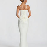 Women's Corset Maxi Dress with Draped Skirt