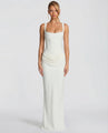 Women's Corset Maxi Dress with Draped Skirt