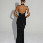 Women's Sequin Halter Maxi Dress