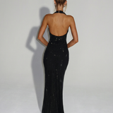 Women's Sequin Halter Maxi Dress