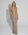 Women's Sequin Halter Maxi Dress