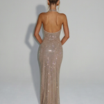 Women's Sequin Halter Maxi Dress