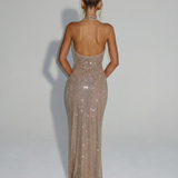 Women's Sequin Halter Maxi Dress