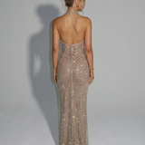 Women's Sequin Halter Maxi Dress