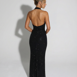 Women's Sequin Halter Maxi Dress