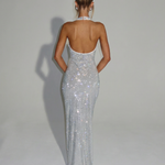 Women's Sequin Halter Maxi Dress