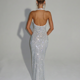 Women's Sequin Halter Maxi Dress
