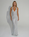 Women's Sequin Halter Maxi Dress