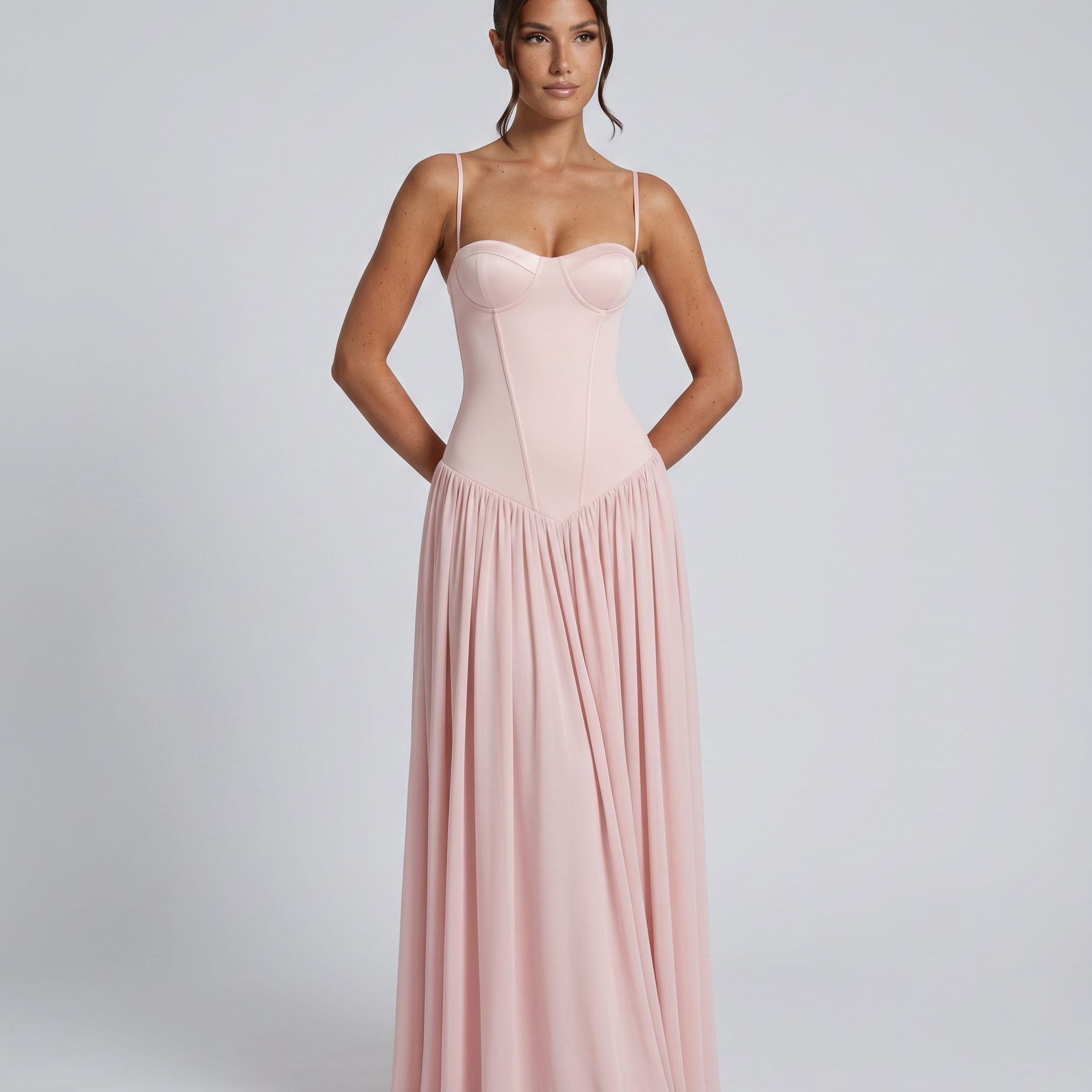 Women's Bustier Corset Maxi Dress