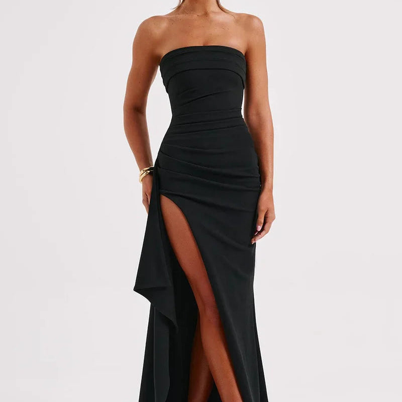 Women's Strapless Twisted Maxi Dress