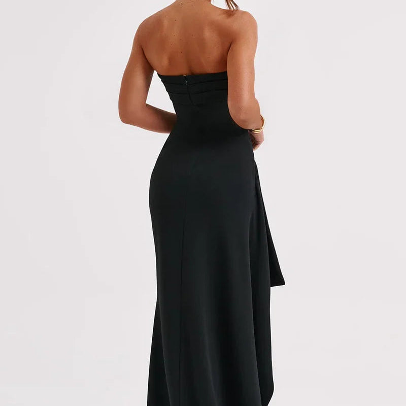 Women's Strapless Twisted Maxi Dress