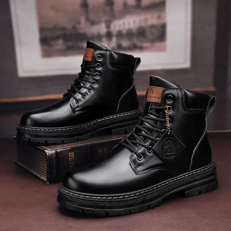 Men's Lace-Up Outdoor Boots with Non-Slip Sole