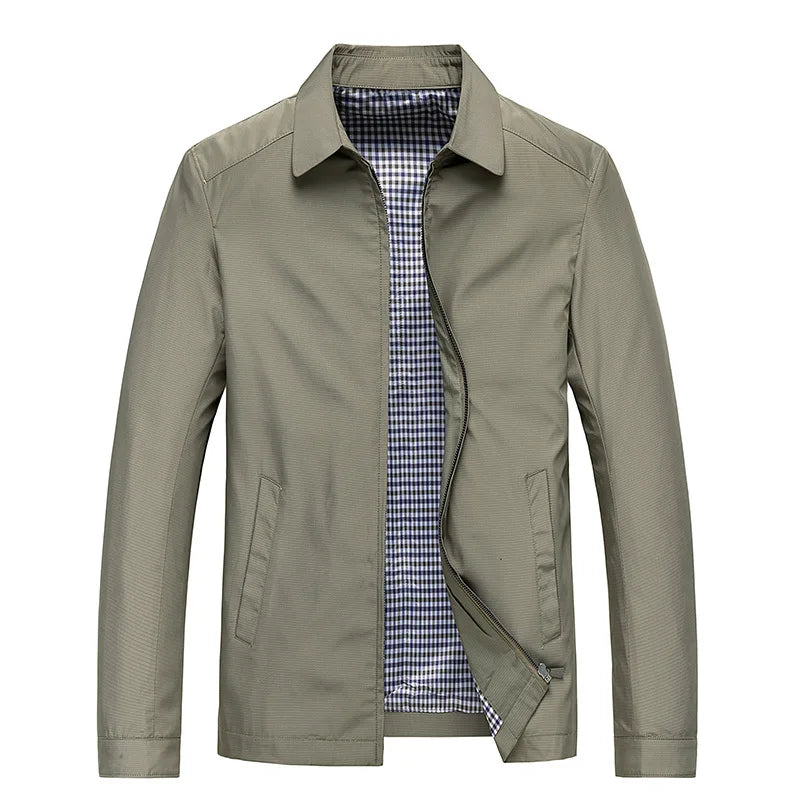 Men's Weather-Resistant Full-Zip Collared Jacket