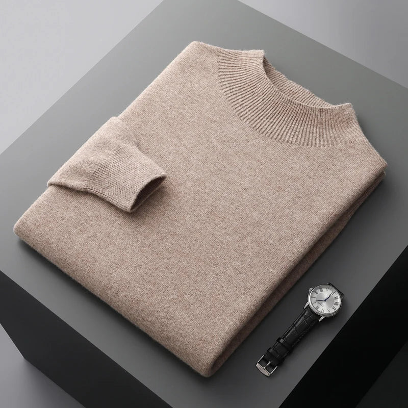 Men's Mock Neck Knit Sweater