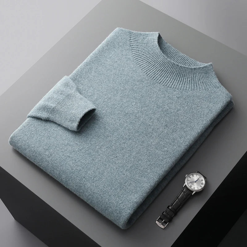 Men's Mock Neck Knit Sweater