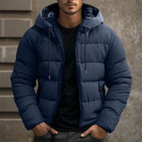 Men's Hooded Quilted Sherpa-Lined Winter Jacket