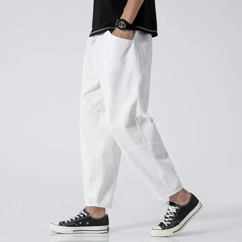 Men's Grey Cropped Trousers