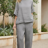Women's Everyday Grey Two Piece Set