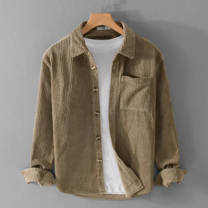 Men's Corduroy Button-Up Shirt
