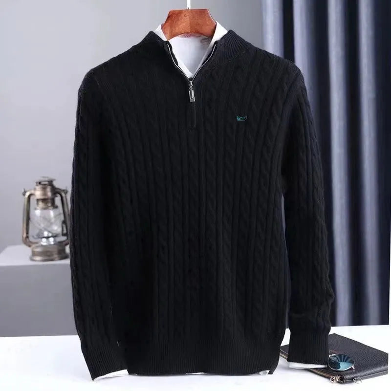 Men's Cable Knit Quarter Zip Sweater