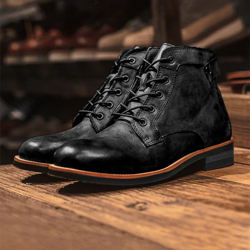 Men's Handmade Leather Boots with Non-Slip Sole