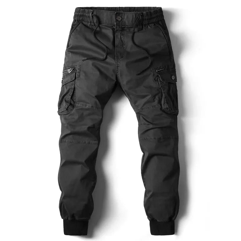 Men's Tactical Cargo Joggers with Drawstring Waist