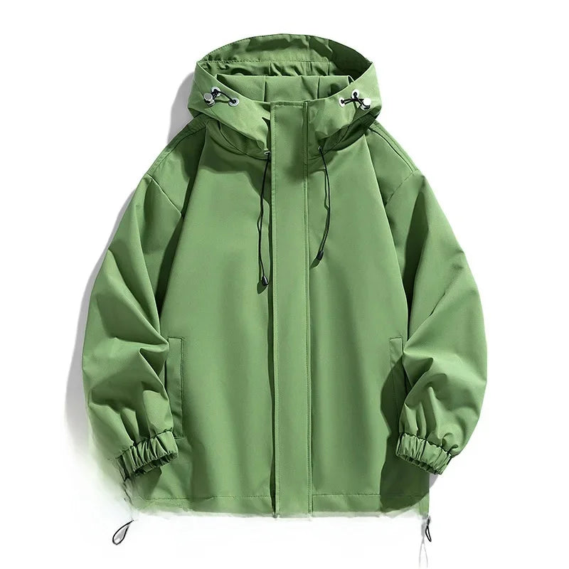 Men's Hooded Half Zip Windbreaker Jacket