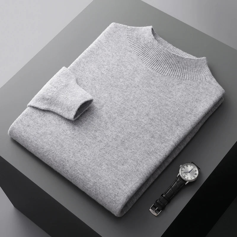 Men's Mock Neck Knit Sweater